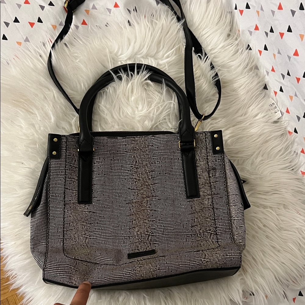 Fossil Black and Gray Satchel